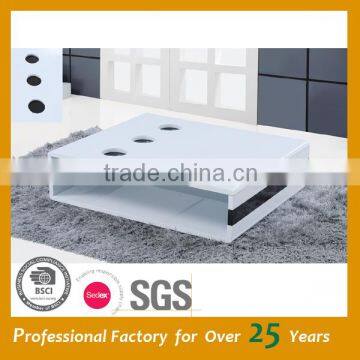 Wholesale simple design tempered high glass coffee table JY-20