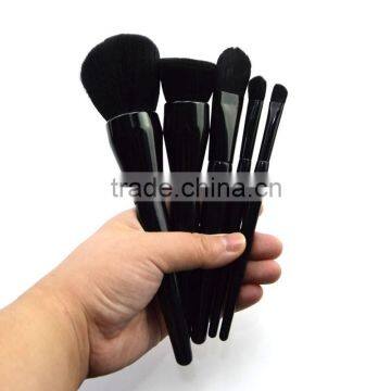 Wholesale 5pcs Beautiful Private Label Cosmetics Makeup Brush Set Black VEGAN Wooden Synthetic Hair Make up Brushes