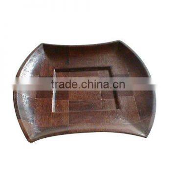 press bamboo wood dish attractive design in brown