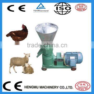 Flat die pellet mill for animal feed chicken cattle, small powder press machine
