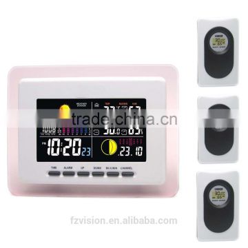 Digital wireless weather station /weather station clock with blue backlight/ automatic weather station