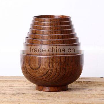 Wooden round bowl