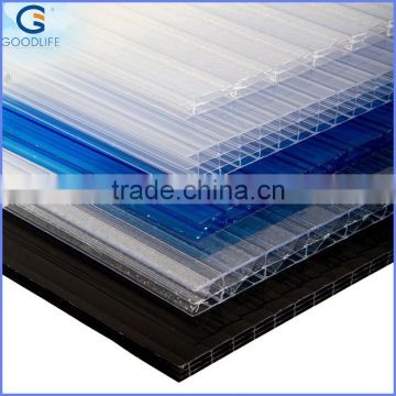 Grade B 8' * 4' clear hollow pc sheet for greenhouse for roofing manufacturer