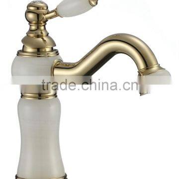 Vintage Rose Gold Jade Basin Mixer