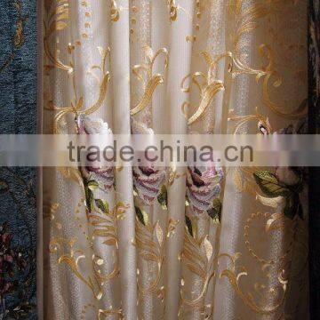 Antique French Style Living Room Pleat Blackout Curtains With Valance photo-5