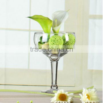 Cheap home indoor decoration wine glass vases for flower arrangements