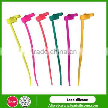 Colorful daily use reusable silicone tie wraps,silicone food loops