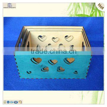 Various Color Painted Laser Engraved Finished Plywood Wooden Crates photo-5