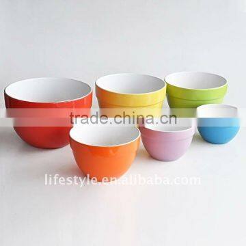 6Pcs Stoneware Mixing Bowl, Colorful