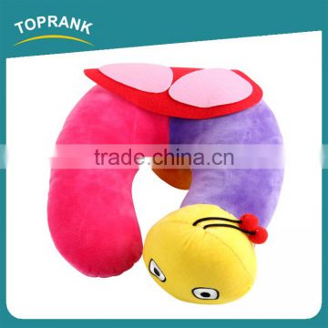 Toprank Custom Cute Animal Shape Snail Short Plush Pillow PP Foam U Shape Folding Airplane Travel Neck Pillow