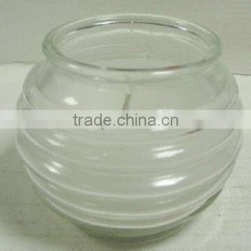 clear decorative bell Horizontal stripes glass candle holder