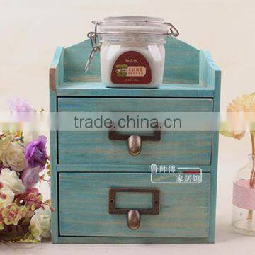 Antique Style Jewelry Storage Cabinets Zakka Storage Mini Cabinets With 2 Drawer photo-2