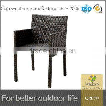 Hot sale stackable wicker garden dining arm chair