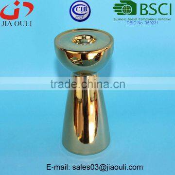 BSCI Audit Factory Ceramic Christmas Gold Plated Candlesticks photo-2