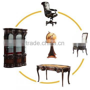 New Arrival French Imperial Style Wood Carving Office Desk With Armchair and Bookcase BF12-03274b photo-2