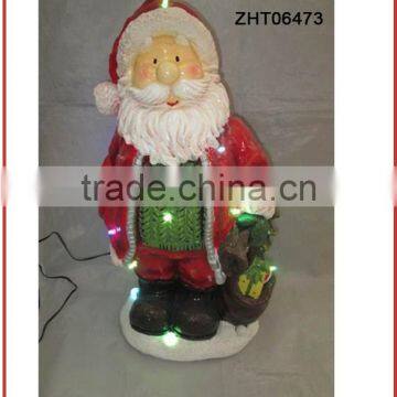 Hand painted Ceramic santa LED Chrismas Decoration