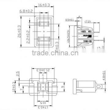 AC Power Outlet US Regulatory Wiring Socket American Polar Size Hole Card Socket Environmental Protection Copper XD-106C photo-2