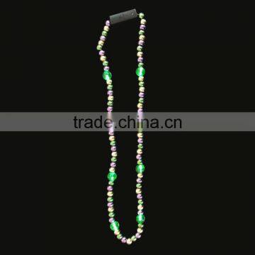 Deluxe light up purple gold and green beads led beads jewelry flashing madri gras necklace sedex audit