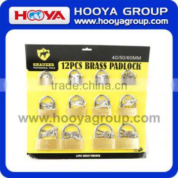 40/50/60mm 12pc Brass Padlock