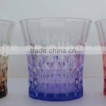 GH253 Glass Drinking Cup with colorful spray