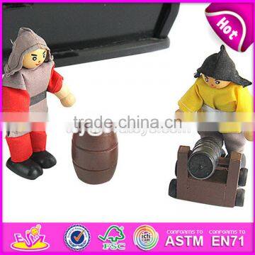 2017 Most Popular Boys Diy Wooden Toy Pirate Ships for Sale Top Sale Kids Wooden Toy Pirate Ships for Sale W03B062 photo-6