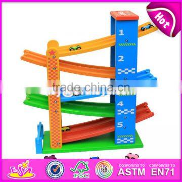2017 New Design 5 Levels Children Funny Wooden Race Car Track Toy W04E050 photo-5