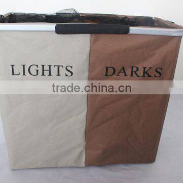 Home and hotel usage double laundry sorter /2 fashionable light and dark basket for laundry