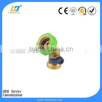 Brass 45 Degree Garden Hose Elbow With Shut Off Valve photo-2