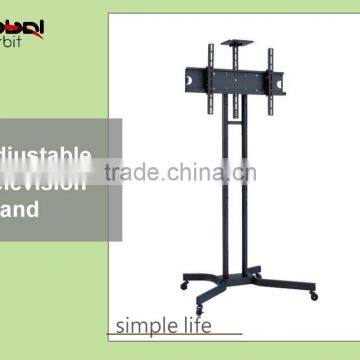 Mobile TV screen display stand, TV shelf trolley with 4 wheels