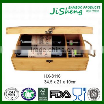 bamboo wine box with handle