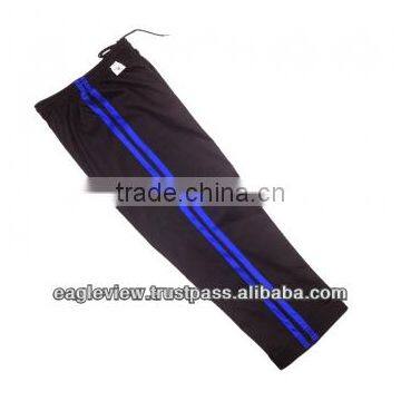 8 OZ Karate Pant / Trouser 100% Cotton Black with Blue Strip