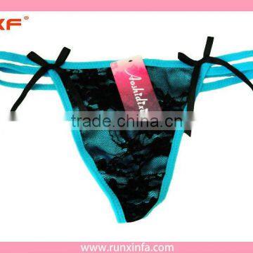 Lace thong panties wholesale/trendy thongs design new in 2015