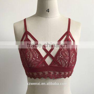 Sexy Lace Net Bra Panty Soft Bra Push Up Deep V Straps Polka Dots Bralette Beautiful Bra Sexy Bra Design Latest Fashion Sexy Bra photo-5