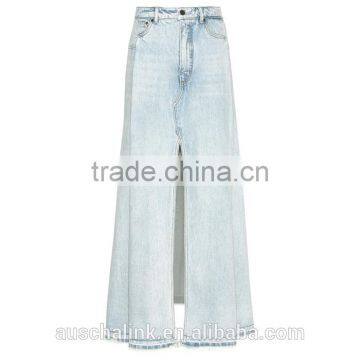 Best Selling Autumn Ladies Long Denim Skirts Pattern Customized photo-3