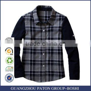 Bospoke Autumn Middle School Uniform Plaid Flannel Shirt
