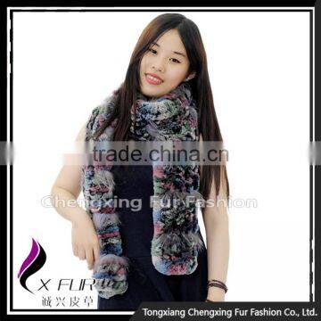 CX-S-55A Hot Sale Genuine Rex Rabbit Fur Winter Fashion Fur Scarf photo-3