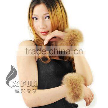 CX-A-11A Wholesale In-stock New Luxury Coat Genuine Fox Fur Cuffs Leather Bracelet photo-5