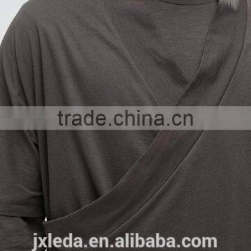 Customize Men Plain Fashion Oversized Long Sleeve Double Layer Kimono T-shirt / Tees photo-3