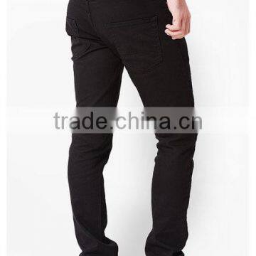 Man Solid Black Sexy Low Rise Custom Skinny Fit Jeans photo-2