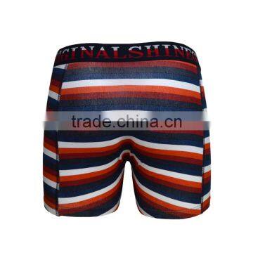 Stripe Printed Cotton Spandex Man Underwear Boxers photo-3