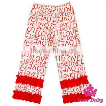 2017 Valentine's Day Set Baby Girl Clothing Set Letter Printed Long Sleeve Ruffle Bottom Children Top + Pant Matching Sets photo-3
