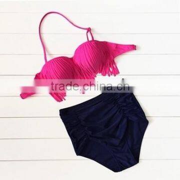 Women's Trangle Ruffle Bikini Swimwear With Movable Cup