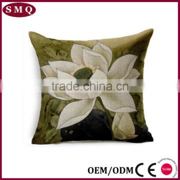 natural felt flower custom printing mixed linen oriental cushion covers