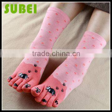 2015 Female Warm Five Fingers Socks,cotton and Nightbird Pattern Socks,Quiet and Sweet photo-3