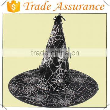 Custom Black Spider Printed Cone Halloween Party Witch Hat Wholesale photo-1