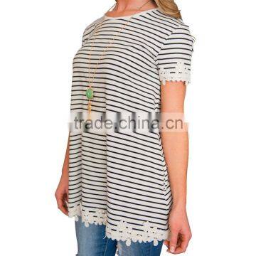 Summer Women Top Fashion Short Sleeve Ladies Striped Shirt Blouse 2017 photo-4
