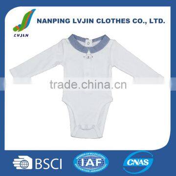 Baby clothing OEM factory custom printed short sleeve plain white baby girls rompers