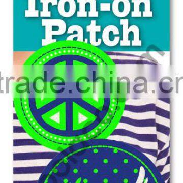 mini neon Iron on canvas patches Kids iron on patches colorful patch