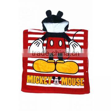 lovely Mickey Mouse custom printed kids animal bath towel with hooded