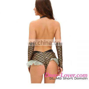 3pcs Gold Mermaid Princess Costume Adult Sexy Belly Dance Costume photo-5